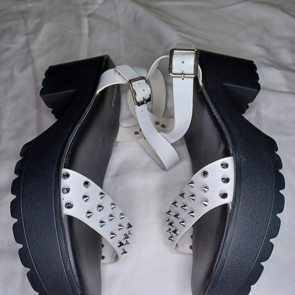 Torrid white studded chunky lug heel sandals - Picture 9 of 13